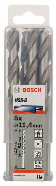 Burgija za metal HSS-G, DIN 338 Bosch 2608585533, 11,4 x 94 x 142 mm
