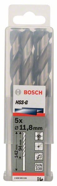 Burgija za metal HSS-G, DIN 338 Bosch 2608585536, 11,8 x 94 x 142 mm