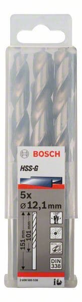 Burgija za metal HSS-G, DIN 338 Bosch 2608585538, 12,1 x 101 x 151 mm