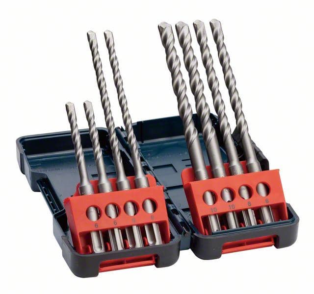 8-delni set hamer burgija SDS plus-3, Tough Box Bosch 2607019902, 6 x 110 (2x); 6 x 160 (2x); 8 x 160 (2x); 10 x 160 (2x) mm - slika 2