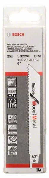 List univerzalne testere S 922 VF Bosch 2608657558, Flexible za Drvo i Metal - slika 2