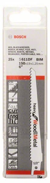 List univerzalne testere S 611 DF Bosch 2608657561, Heavy za Drvo i Metal - slika 2