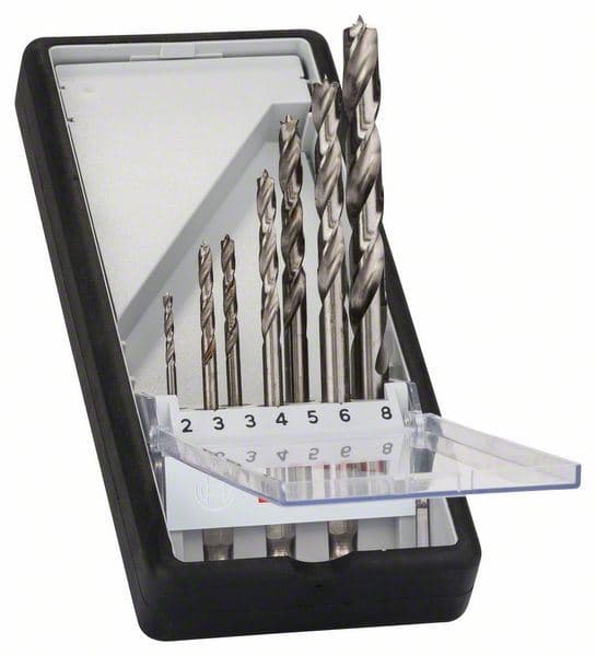 7-delni Robust Line set spiralnih burgija za drvo, šestostrani držač Bosch 2607019923, 2; 3; 3; 4; 5; 6; 8 mm - slika 2