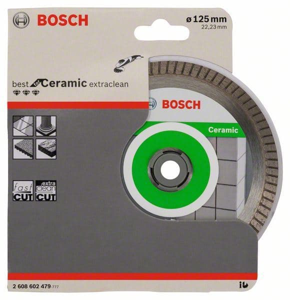 Dijamantska rezna ploča Best for Ceramic Extra-Clean Turbo Bosch 2608602479, 125 x 22,23 x 1,4 x 7 mm