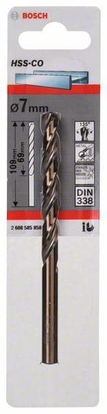 Burgija za metal HSS-Co, DIN 338 Bosch 2608585858, 7 x 69 x 109 mm