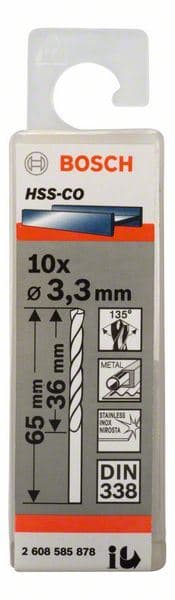 Burgija za metal HSS-Co, DIN 338 Bosch 2608585878, 3,3 x 36 x 65 mm, 1 komad