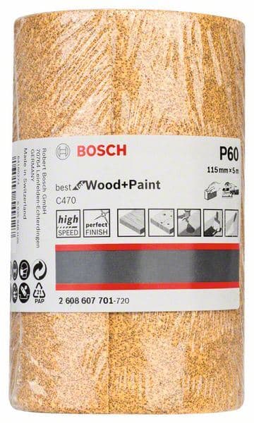 Rola brusnog papira papir C470 Bosch 2608607701, 115 mm, 5 m, 60 - slika 2