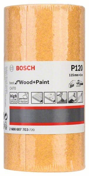 Rola brusnog papira papir C470 Bosch 2608607703, 115 mm, 5 m, 120 - slika 2