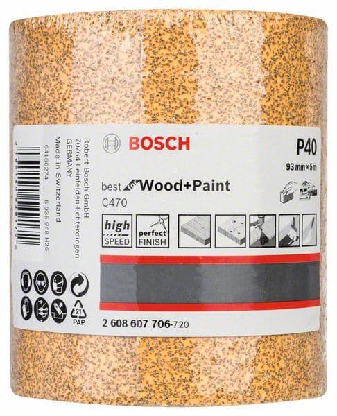 Rola brusnog papira papir C470 Bosch 2608607706, 93 mm, 5 m, 40 - slika 2