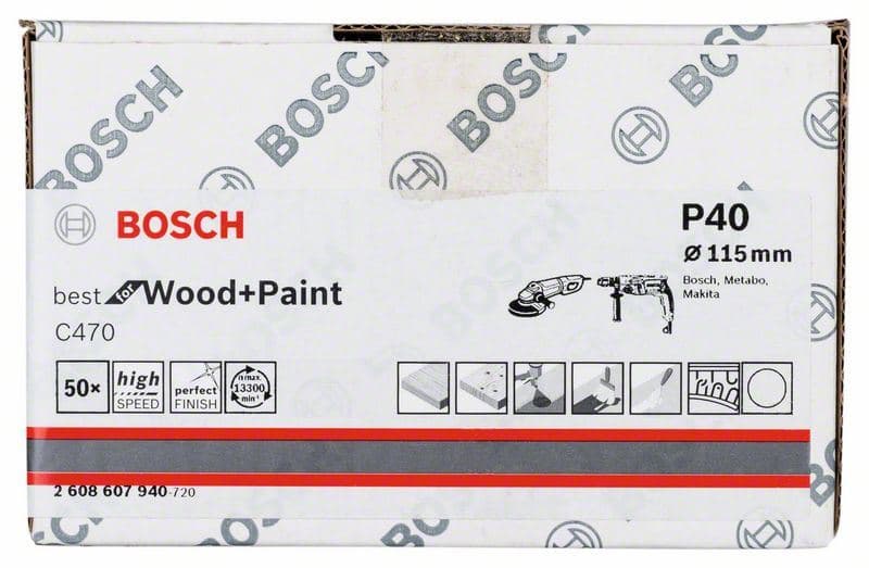 Brusni list papir C470, pakovanje od 50 komada Bosch 2608607940, 115 mm, 40 - slika 2