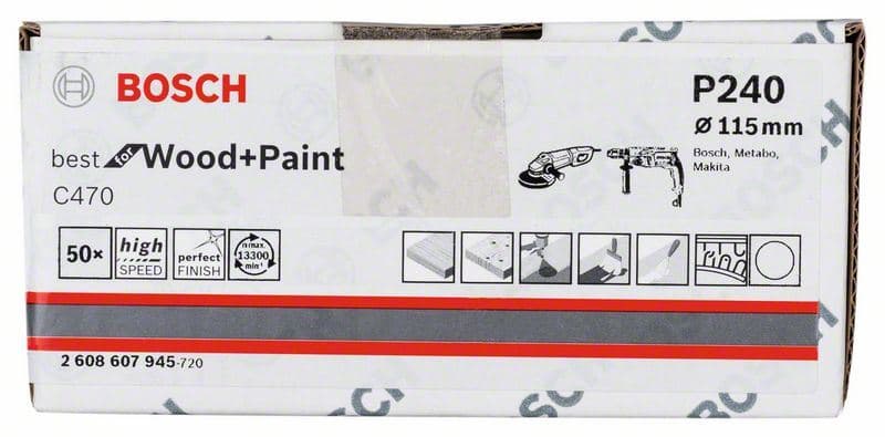 Brusni list papir C470, pakovanje od 50 komada Bosch 2608607945, 115 mm, 240 - slika 2