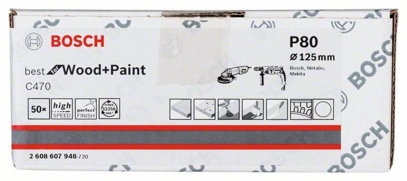 Brusni list papir C470, pakovanje od 50 komada Bosch 2608607948, 125 mm, 80 - slika 2