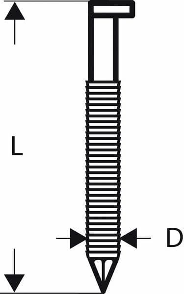 Ekser sa prugama D–glava SN34DK 90RG Bosch 2608200023, 3,1 mm, 90 mm, pocinkovana, nabrazdana