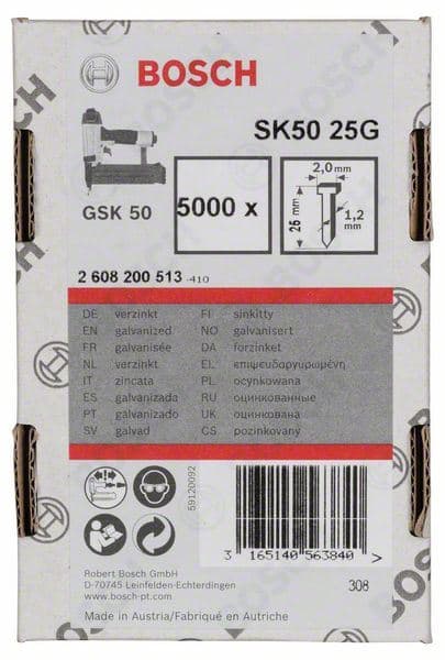 Ravni ekser sa upuštenom glavom SK50 25G Bosch 2608200513, 1,2 mm, 25 mm, pocinkovana - slika 2