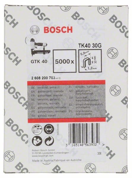 Spajalica TK40 30G Bosch 2608200703, 1,2 mm, 30 mm, pocinkovana - slika 2