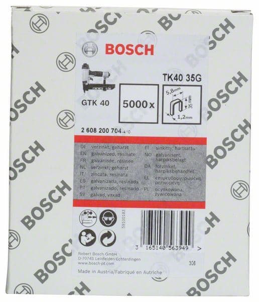 Spajalica TK40 35G Bosch 2608200704, 1,2 mm, 35 mm, pocinkovana - slika 2