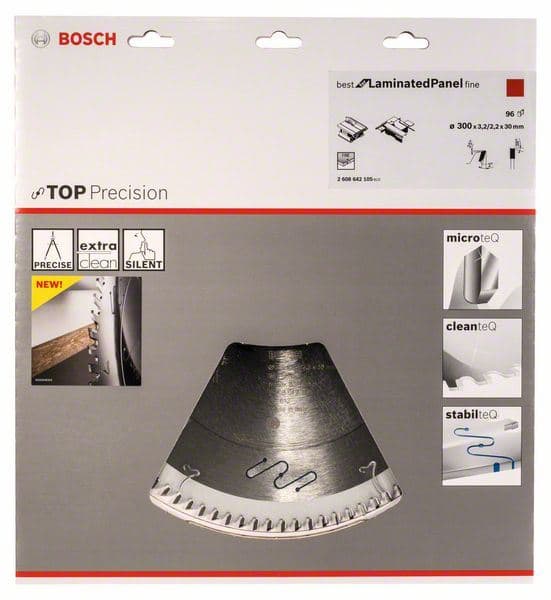 List kružne testere Top Precision Best for Laminated Panel Fine Bosch 2608642105, 300 x 30 x 3,2 mm, 96