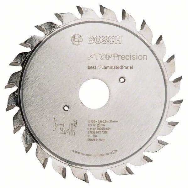 List za zasecanje Top Precision Laminated Panel Bosch 2608642129, 120 x 20 x 2,8-3,6 mm, 12+12 - slika 2