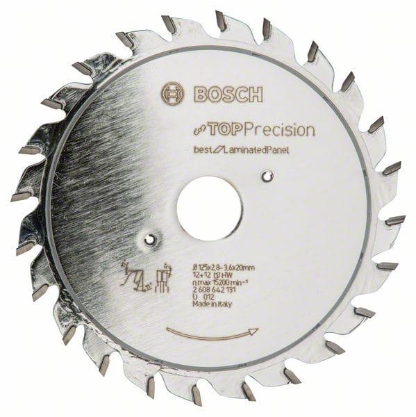 List za zasecanje Top Precision Laminated Panel Bosch 2608642131, 125 x 20 x 2,8-3,6 mm, 12+12 - slika 2