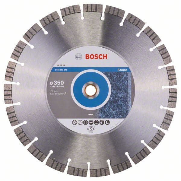 Dijamantska rezna ploča Best for Stone Bosch 2608602648, 350 x 20,00+25,40 x 3,2 x 15 mm - slika 2