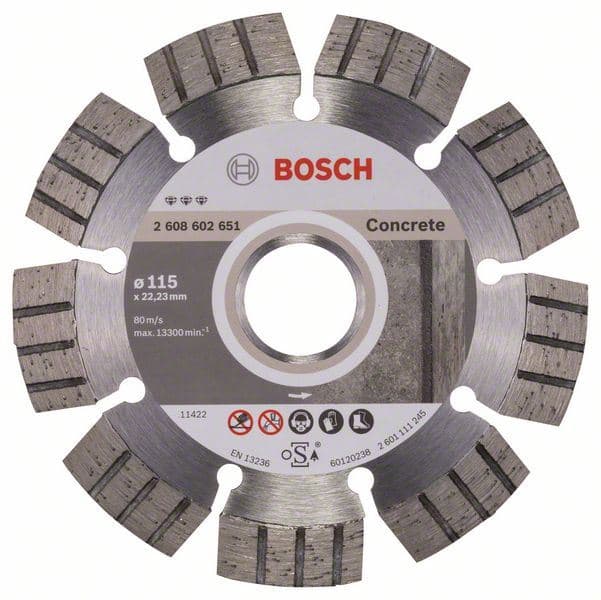 Dijamantska rezna ploča Best for Concrete Bosch 2608602651, 115 x 22,23 x 2,2 x 12 mm - slika 2