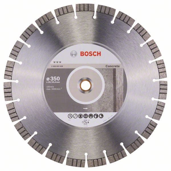 Dijamantska rezna ploča Best for Concrete Bosch 2608602658, 350 x 20,00+25,40 x 3,2 x 15 mm - slika 2