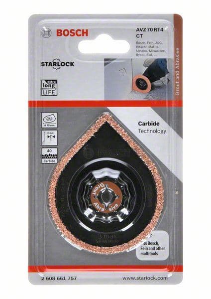 Carbide-RIFF odstranjivač maltera AVZ 70 RT4 Bosch 2608661757, 70 mm