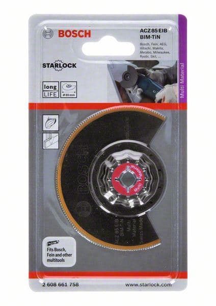 BIM-TiN segmentni list testere ACZ 85 EIB Multi Material Bosch 2608661758, 85 mm