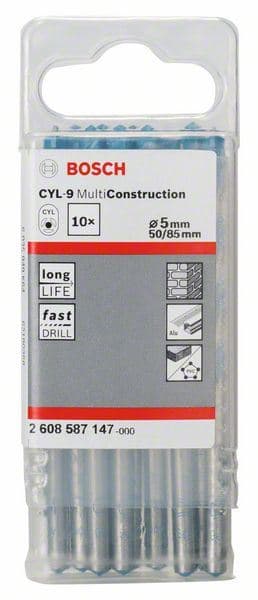Višenamenska burgija CYL-9 Multi Construction Bosch 2608587147, 5 x 50 x 85 mm, d 5 mm, 1  komad