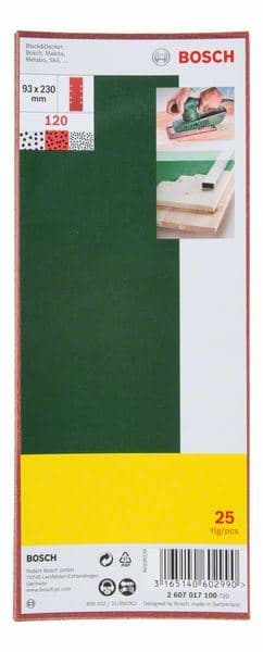 25-delni set brusnih listova za vibracionu brusilicu, 8 rupa, granulacija 120 Bosch 2607017100 - slika 2