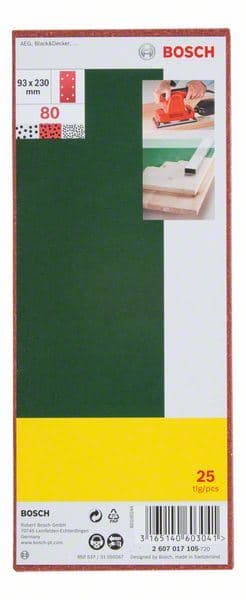 25-delni set brusnih listova za vibracionu brusilicu, granulacija 80 Bosch 2607017105 - slika 2