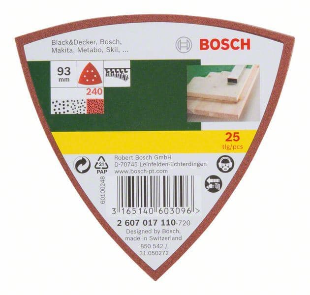 25-delni set brusnih listova za delta-brusilicu, granulacija 240 Bosch 2607017110 - slika 2