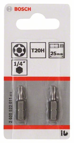 T20H Security-Torx® bit odvrtača ekstra tvrdi Bosch 2608522011, T20H, 25 mm - slika 2