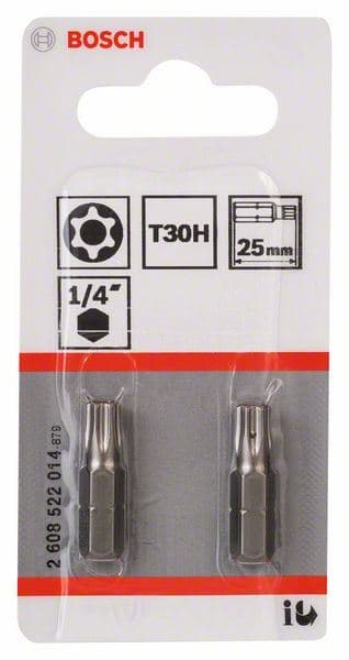 T30H Security-Torx® bit odvrtača ekstra tvrdi Bosch 2608522014, T30H, 25 mm - slika 2