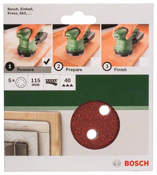 5-delni set brusnih listova za ekscentar brusilice Bosch 2609256A15 - slika 2