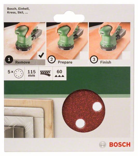 5-delni set brusnih listova za ekscentar brusilice Bosch 2609256A16 - slika 2