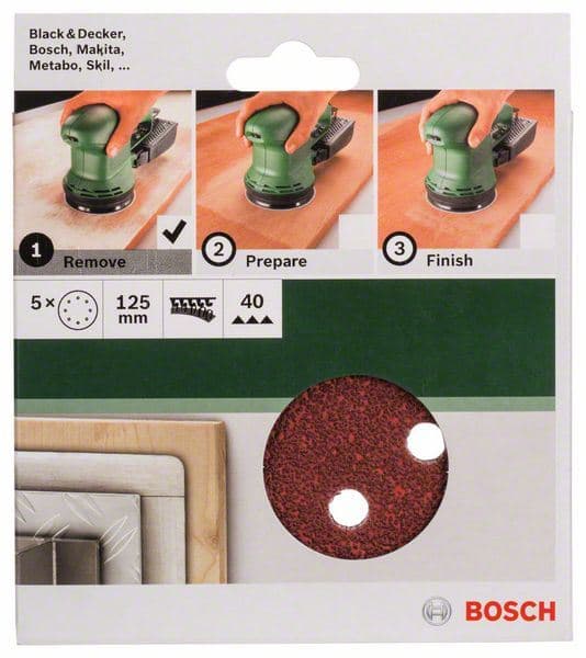 5-delni set brusnih listova za ekscentar brusilice Bosch 2609256A22 - slika 2