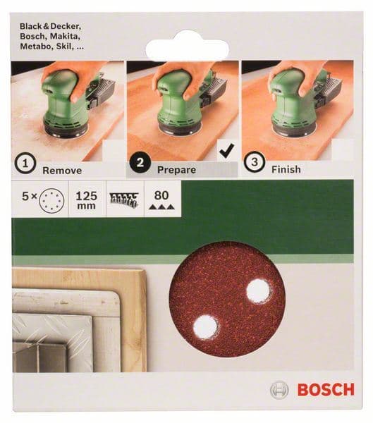 5-delni set brusnih listova za ekscentar brusilice Bosch 2609256A24 - slika 2