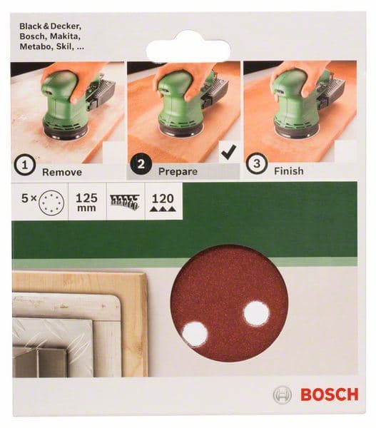 5-delni set brusnih listova za ekscentar brusilice Bosch 2609256A25 - slika 2