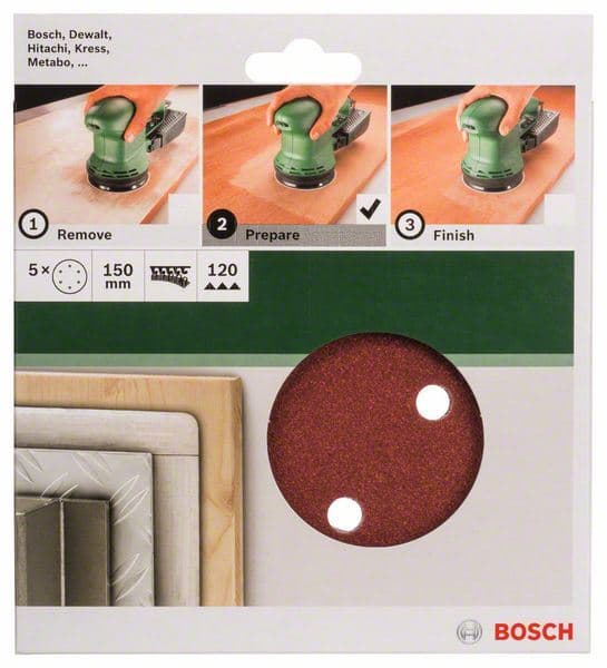 5-delni set brusnih listova za ekscentar brusilice Bosch 2609256A32 - slika 2