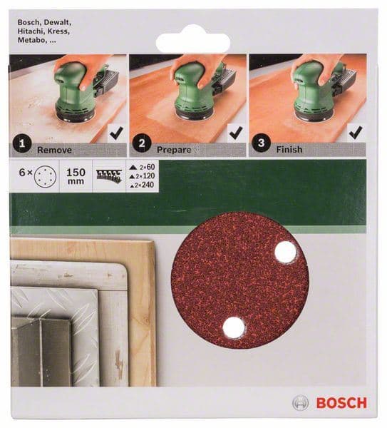 6-delni set brusnih listova za ekscentar brusilice Bosch 2609256A35 - slika 2