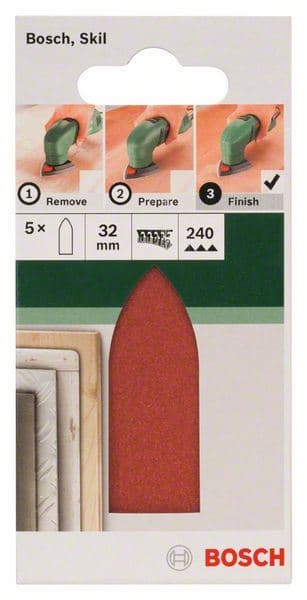 5-delni set brusnih listova za delta-brusilice, adapter Bosch 2609256A40 - slika 2