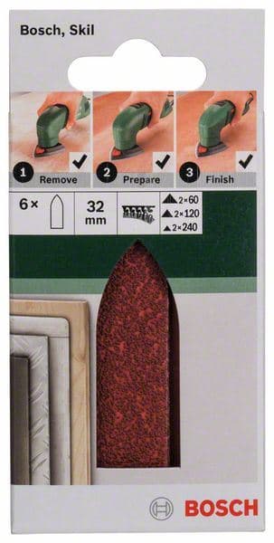 6-delni set brusnih listova za delta-brusilice, adapter Bosch 2609256A41 - slika 2