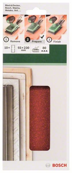 10-delni set brusnih listova za vibracione brusilice Bosch 2609256A96 - slika 2