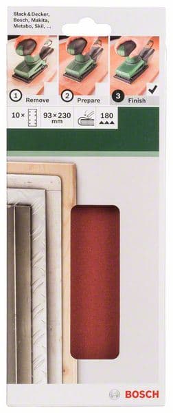 10-delni set brusnih listova za vibracione brusilice Bosch 2609256A98 - slika 2