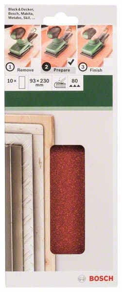 10-delni set brusnih listova za vibracione brusilice Bosch 2609256B10 - slika 2