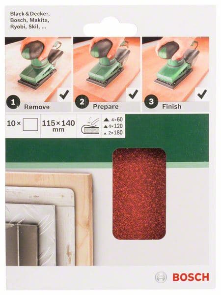 10-delni set brusnih listova za vibracione brusilice Bosch 2609256B18 - slika 2