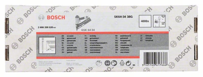 Čivija sa upuštenom glavom 64–34 38 G Bosch 2608200520, 38 mm, pocinkovana - slika 2