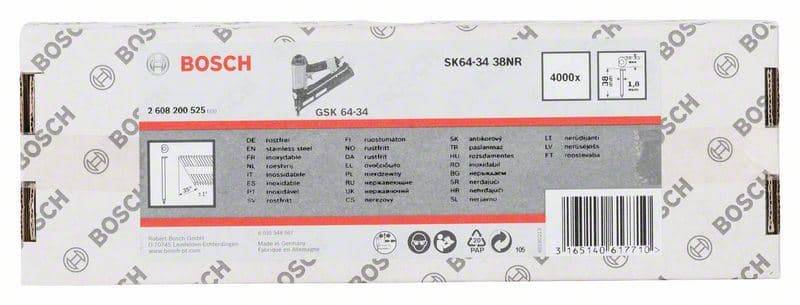 Čivija sa upuštenom glavom 64–34 38 NR Bosch 2608200525, 38 mm, plemeniti čelik - slika 2
