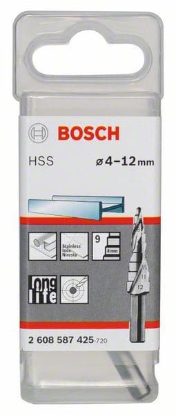 Stepenaste burgije HSS Bosch 2608587425, 4 - 12 mm, 6,0 mm, 66,5 mm - slika 2